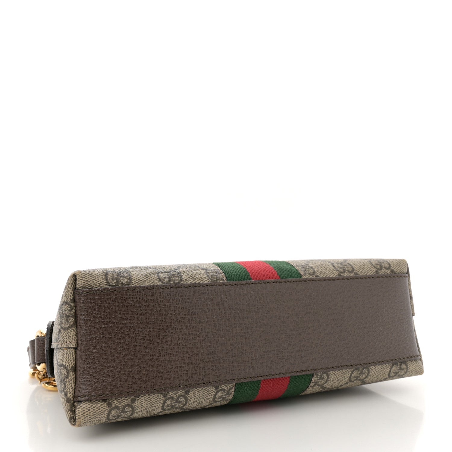 GG Supreme Monogram Textured Dollar Calfskin Web Small Ophidia Dome Shoulder Bag Beige Ebony New Acero