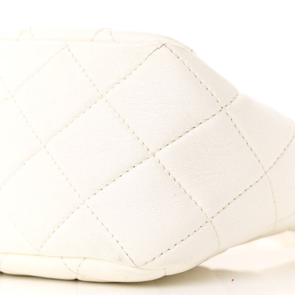 Lambskin Quilted Multi Chain Hobo White