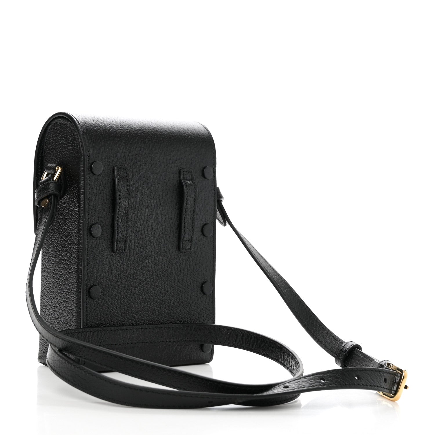 Dollar Calfskin Vertical Horsebit 1955 Crossbody Bag Black