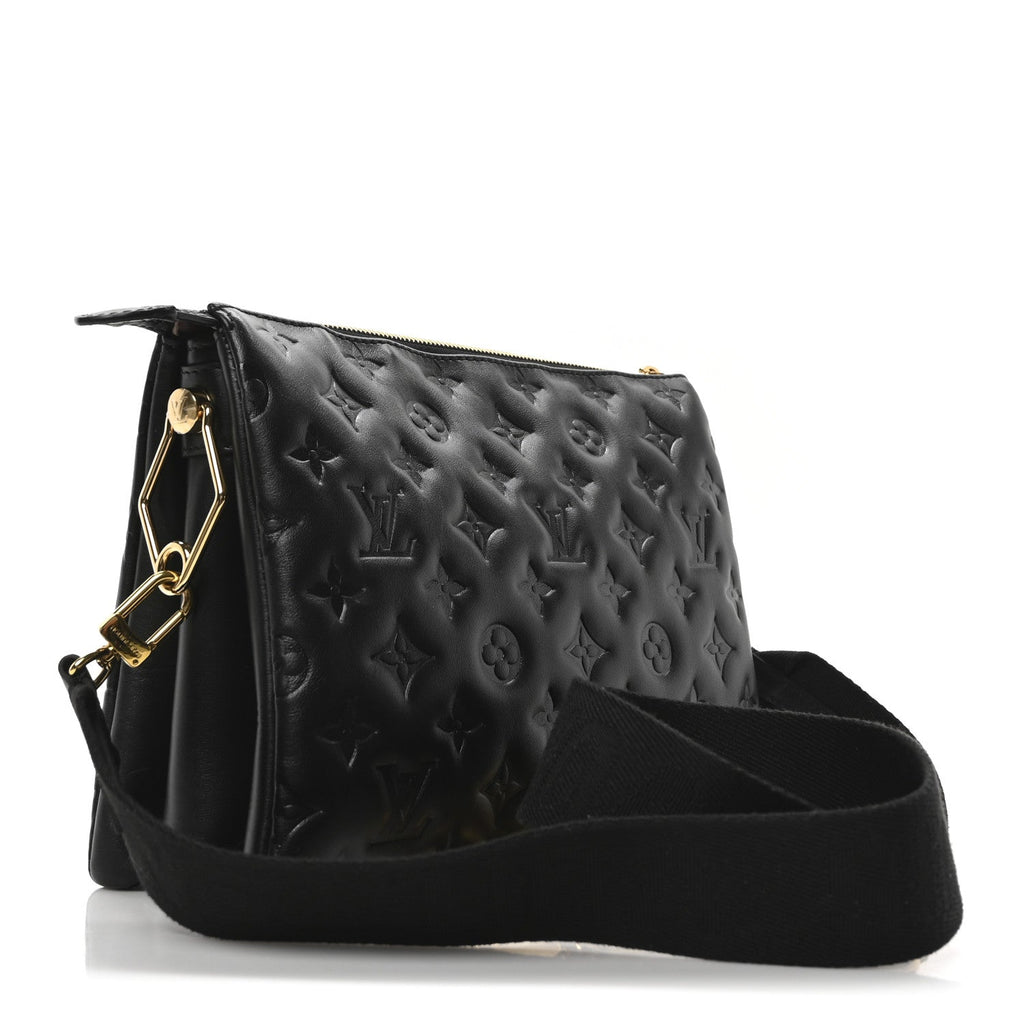 Lambskin Embossed Monogram Coussin PM Black