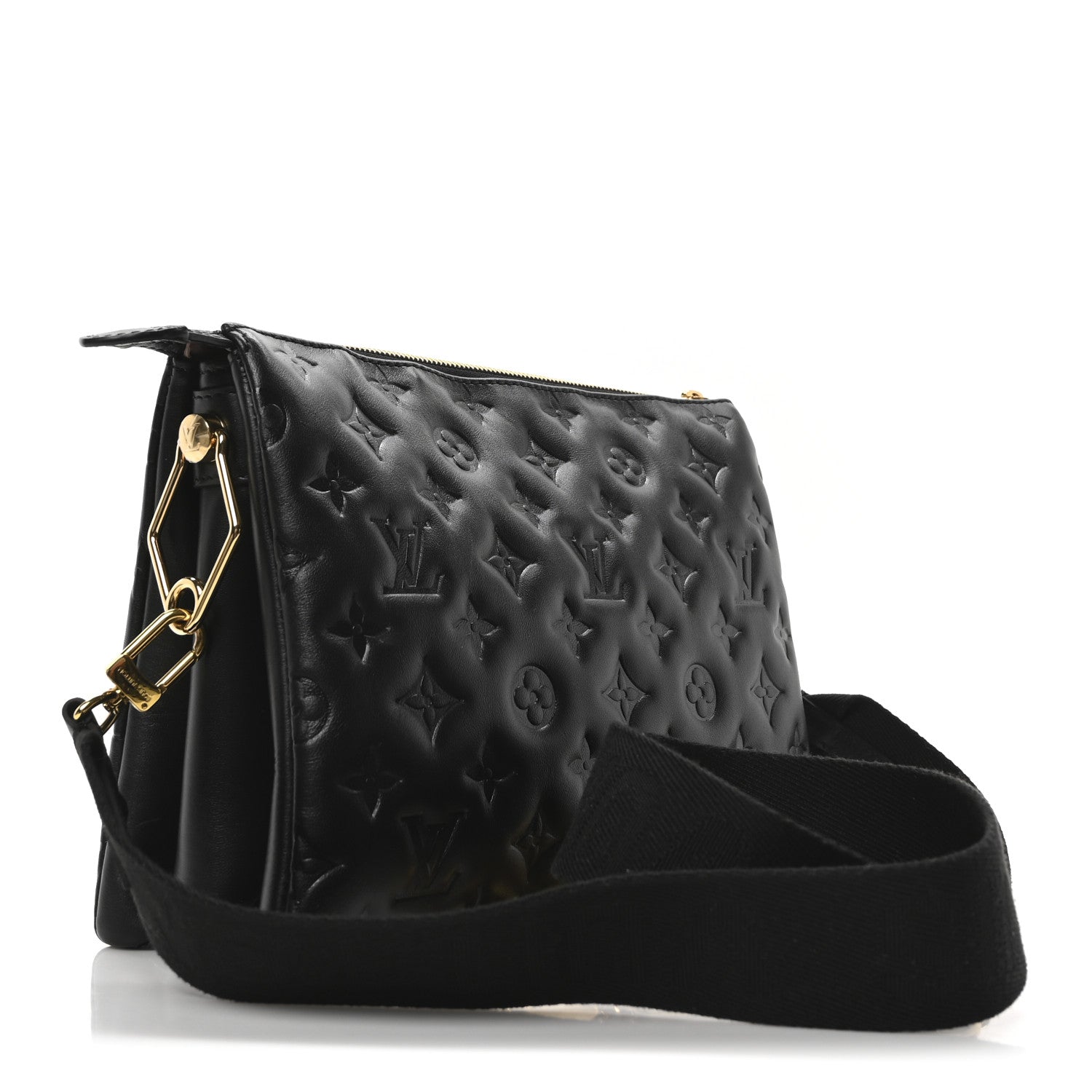 Lambskin Embossed Monogram Coussin PM Black