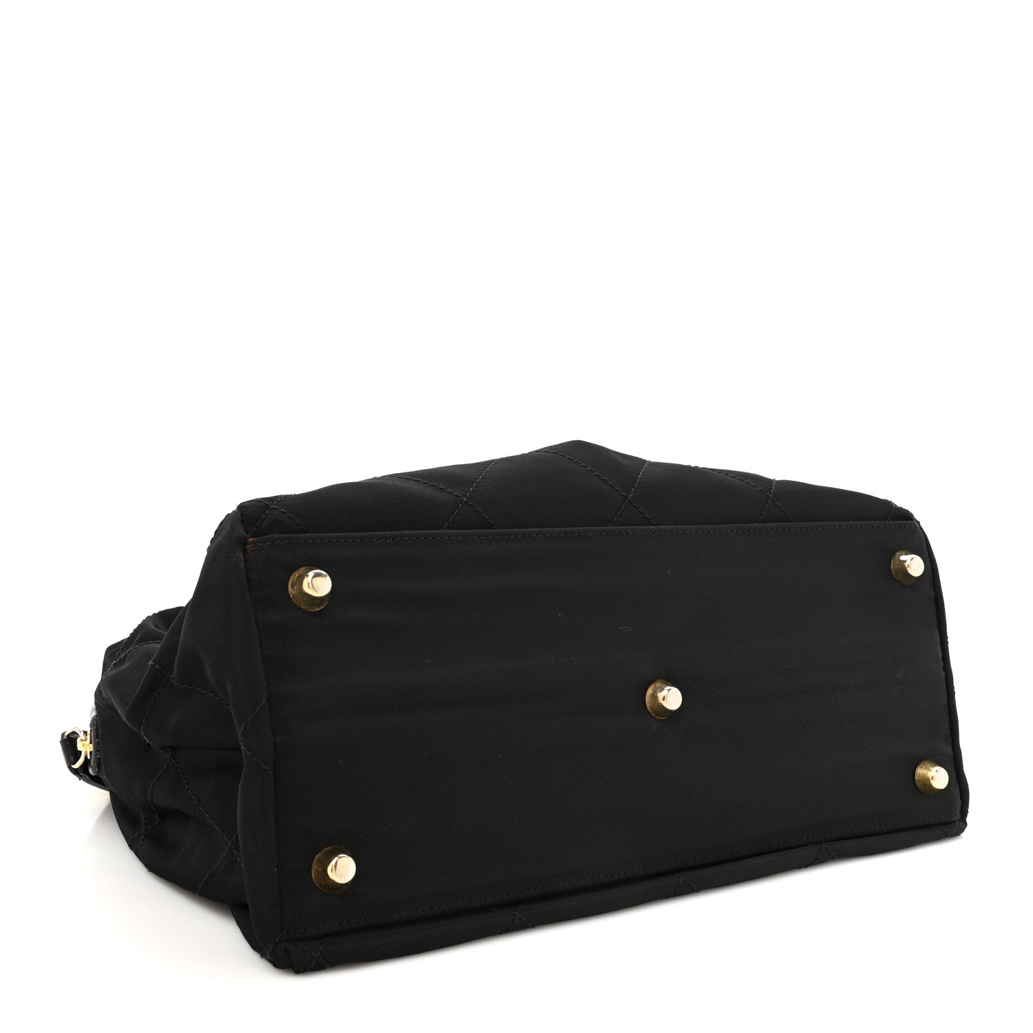 Nylon Tessuto Impuntu Quilted Shoulder Bag Black