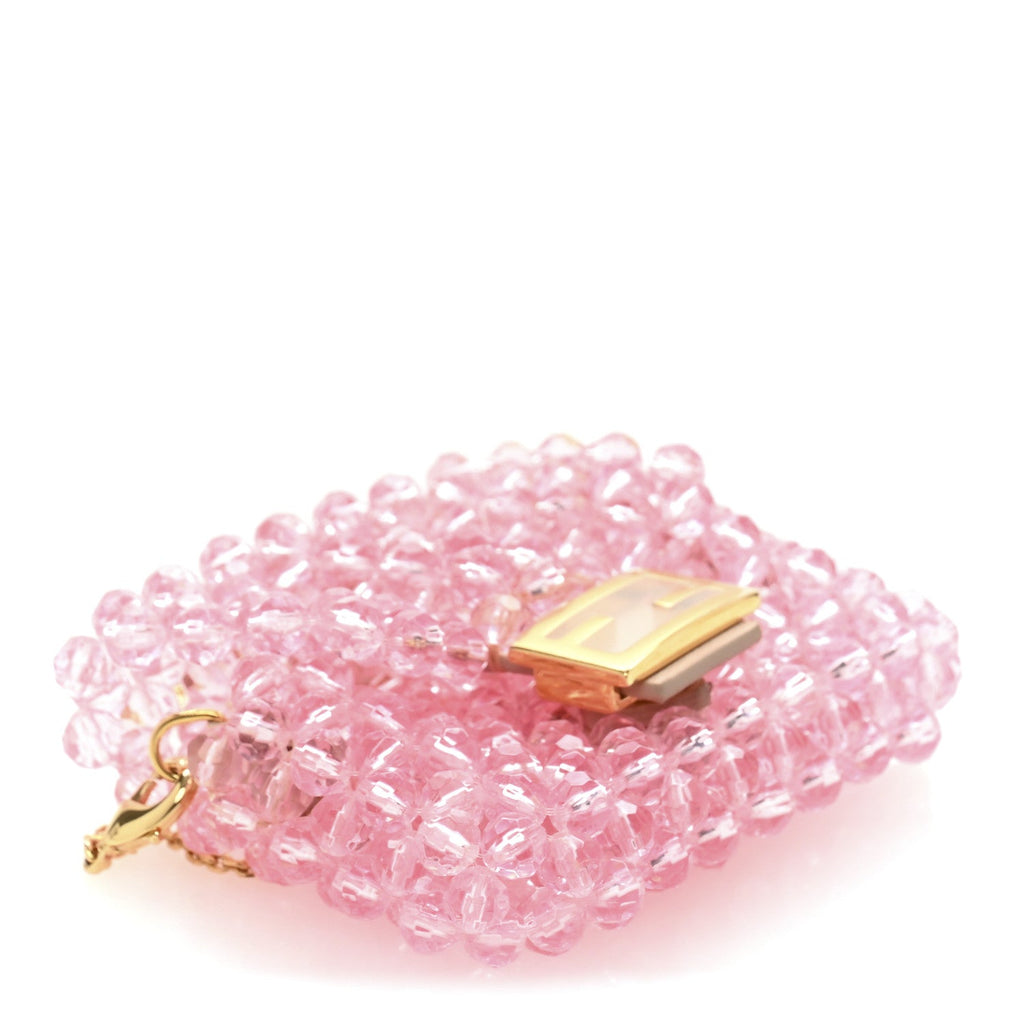 Enamel Vitello King Beaded Pico Baguette Charm Pink