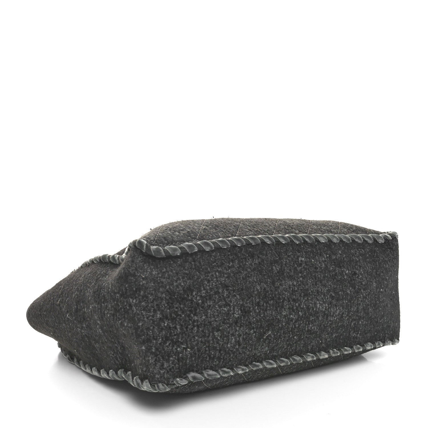 Wool Felt Quilted Large Shopping Tote Grey