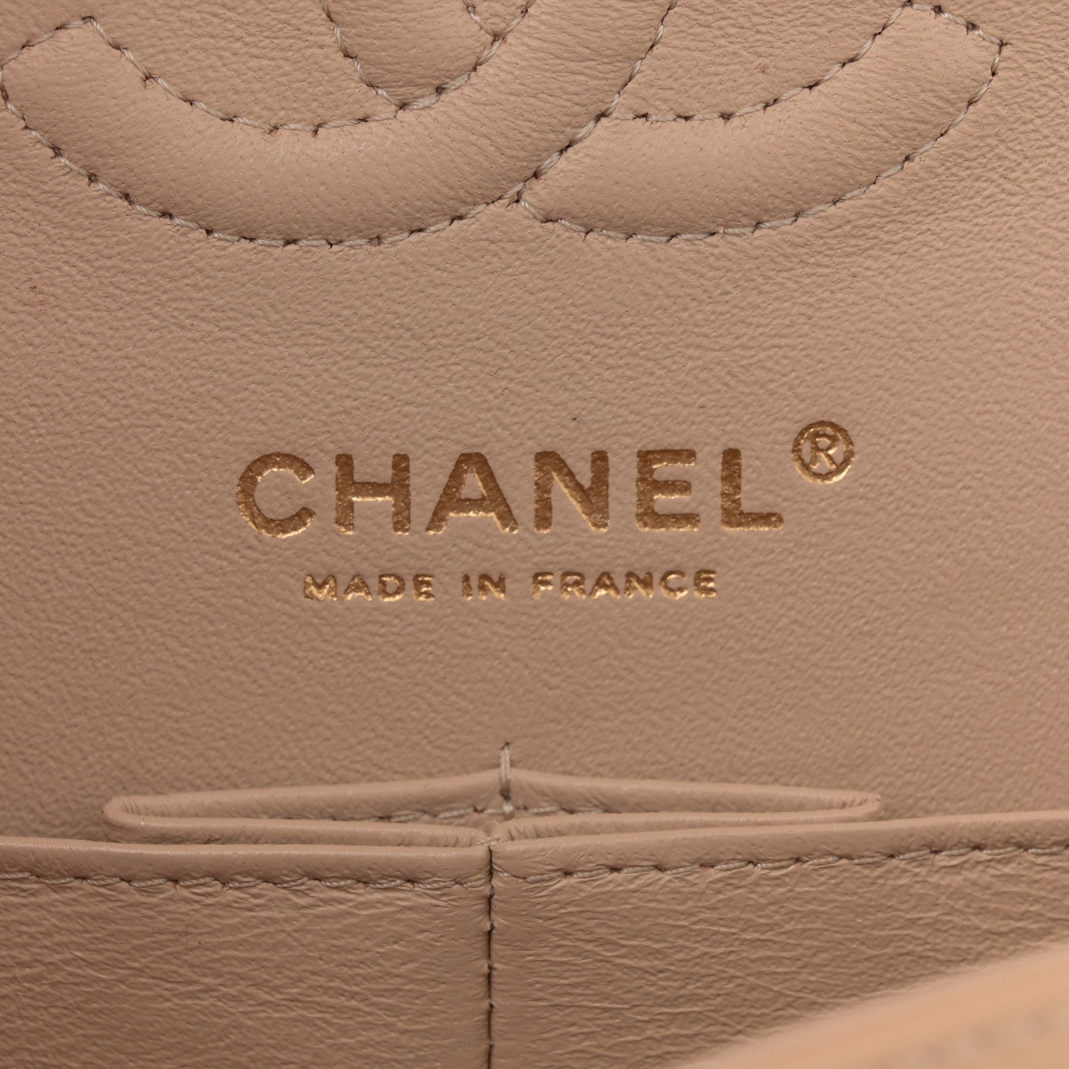 Caviar Quilted Small Double Flap Beige
