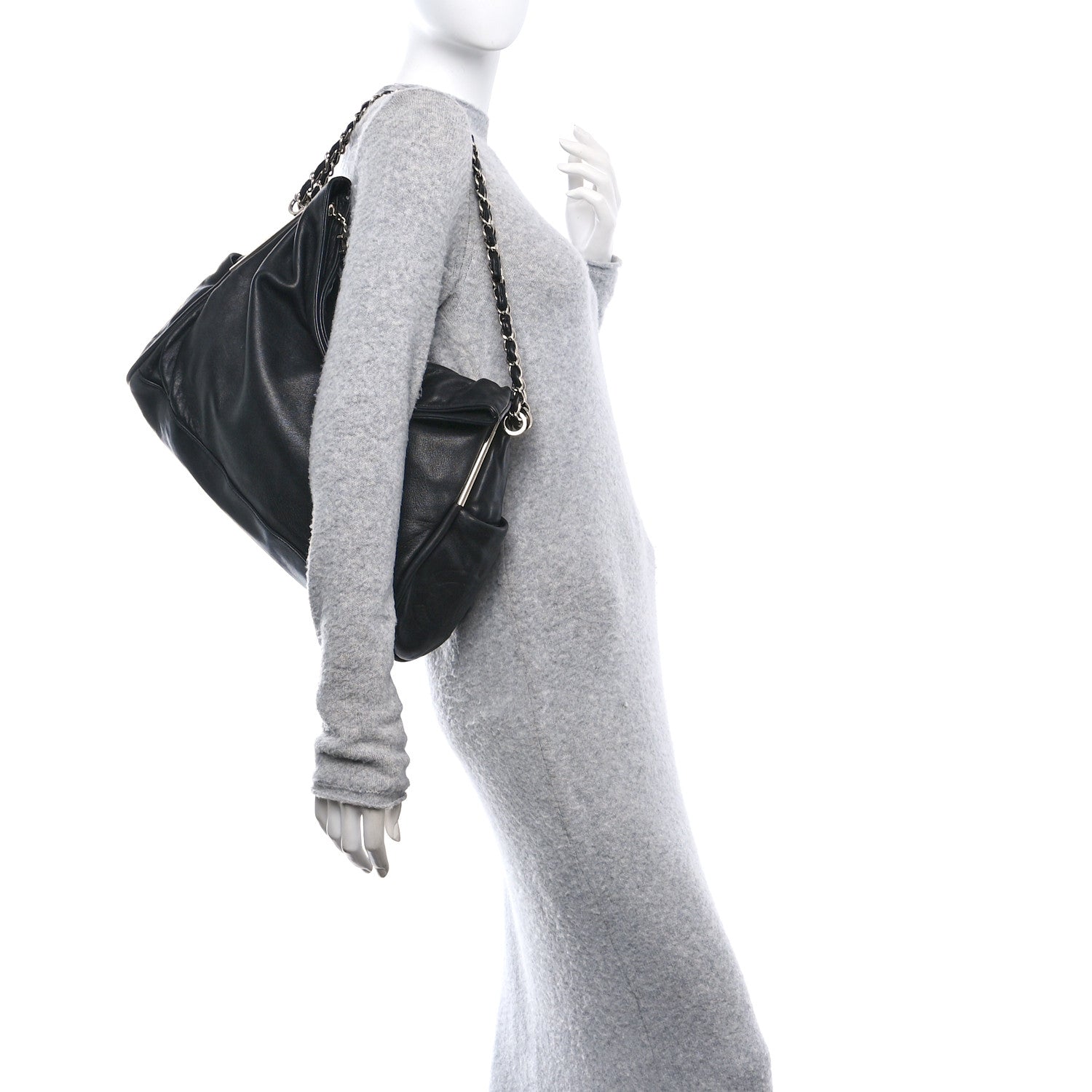Lambskin Large Ultimate Soft Tote Black