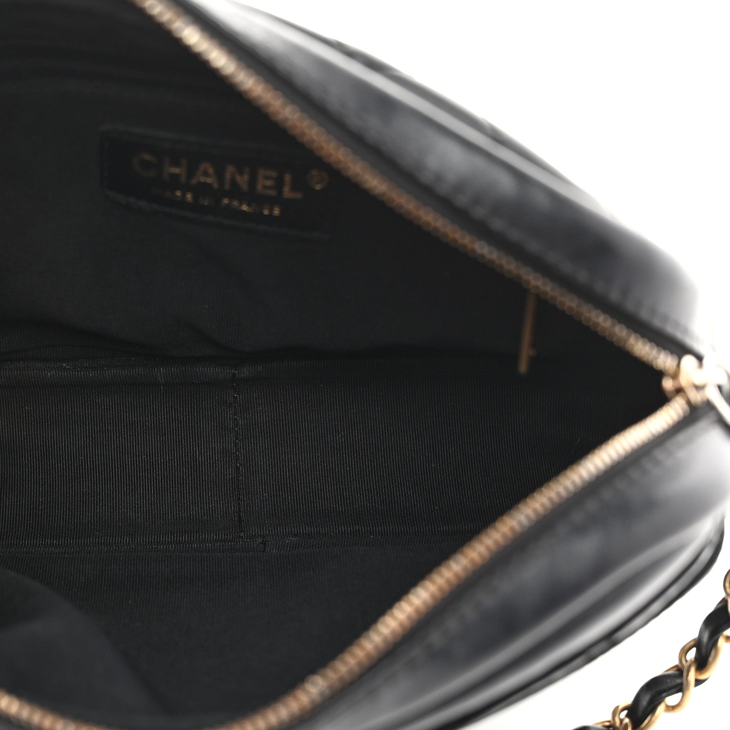 Lambskin Quilted Medium Buckle Camera Case Bag Black