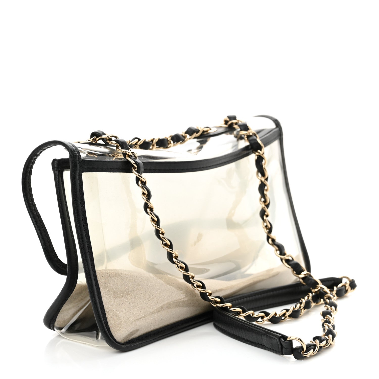 Lambskin PVC Medium Sand By The Sea Flap Black