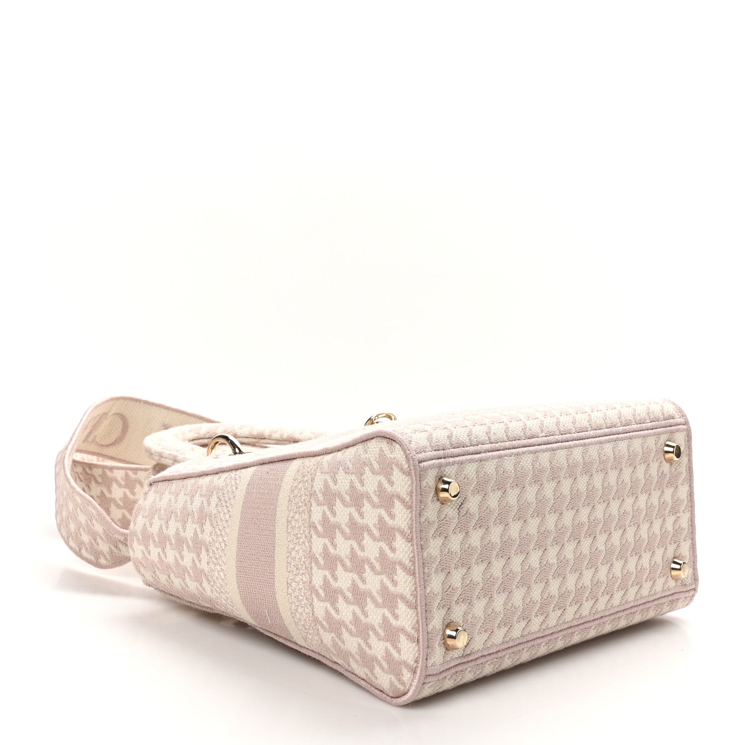 Canvas Houndstooth Embroidered Medium Lady D-Lite Pink