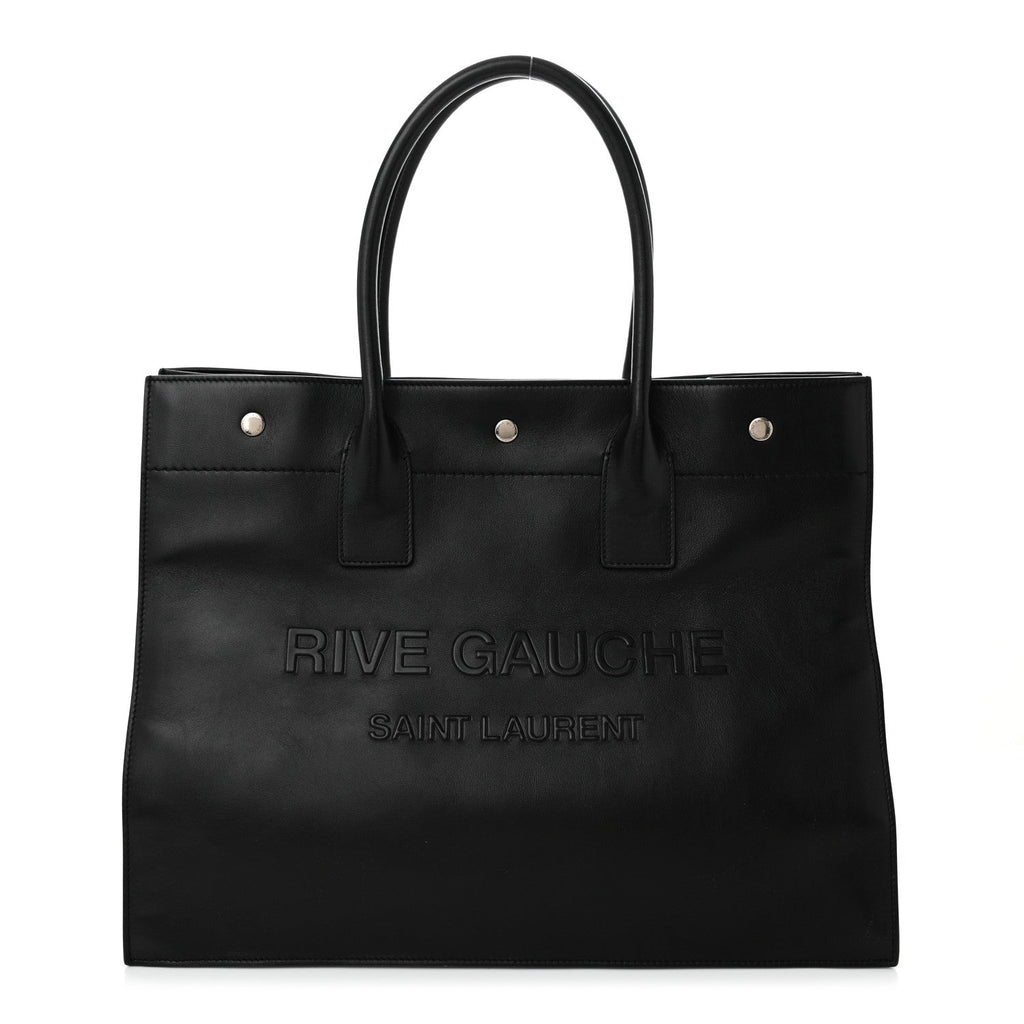 Smooth Calfskin Rive Gauche Small Tote Black