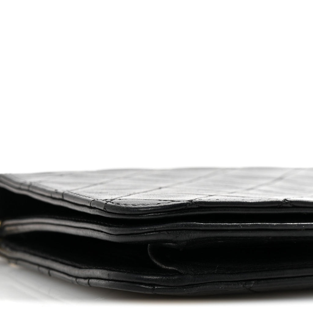 Lambskin Quilted Small Single Flap Bag Black
