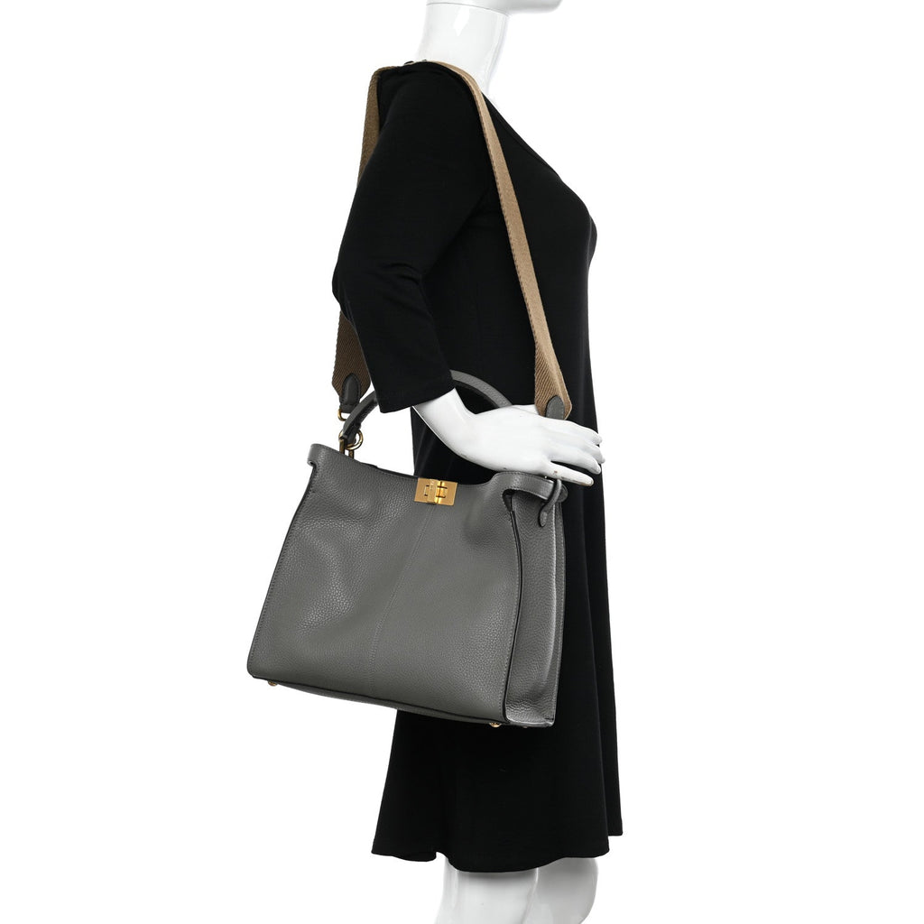Cuoio Romano Selleria Bi-Color Medium Peekaboo X-Lite Moon Ghiaia