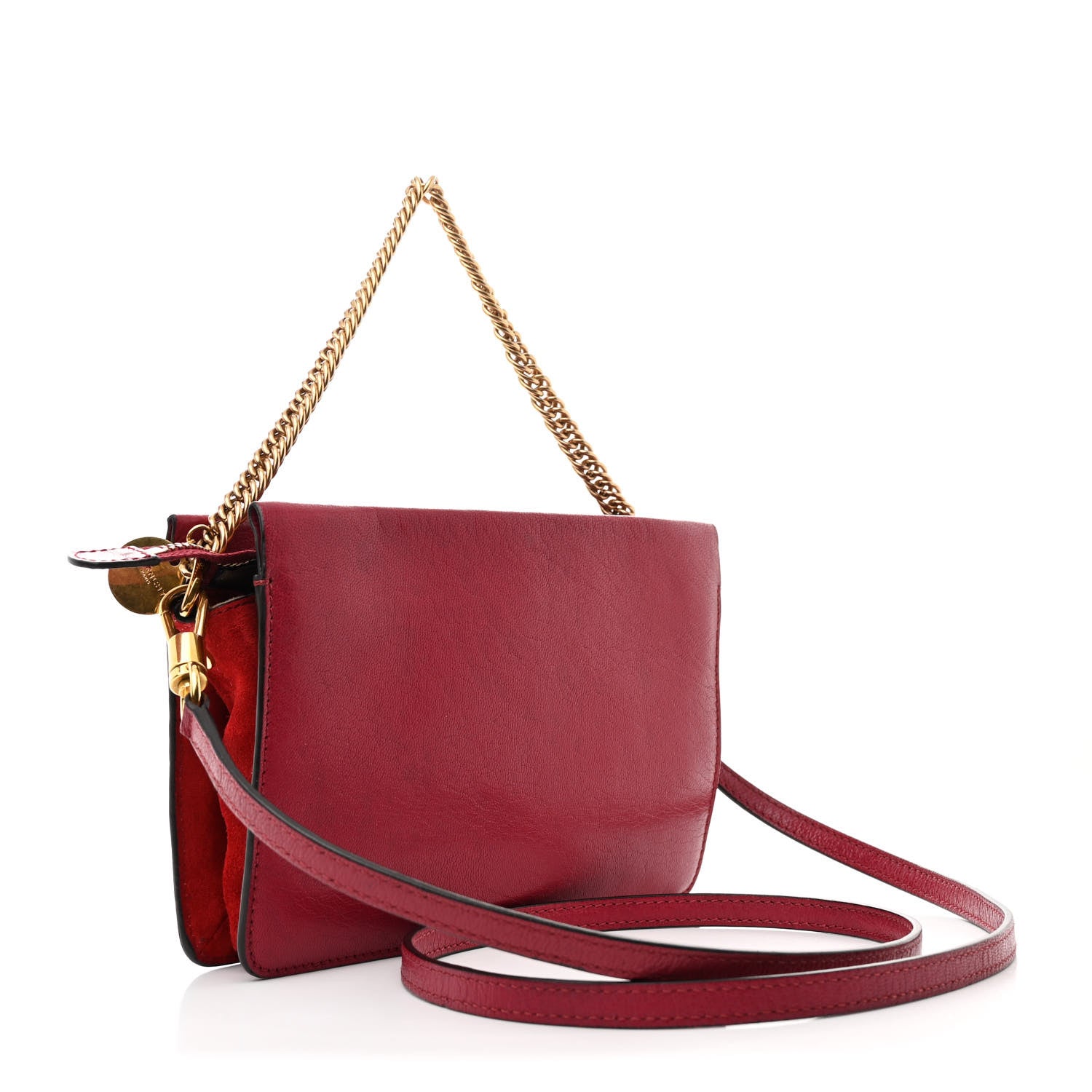Goatskin Suede Cross 3 Crossbody Bag Fig Pink Cherry