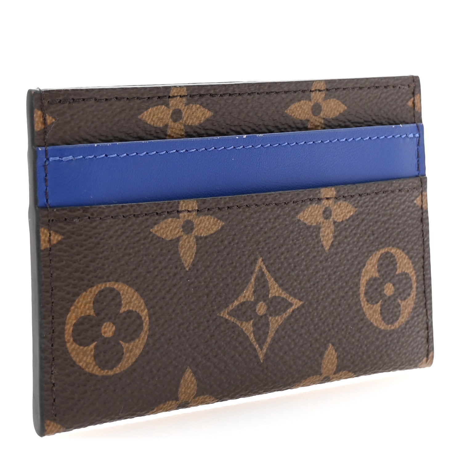 Monogram Macassar Double  Holder Indigo Blue