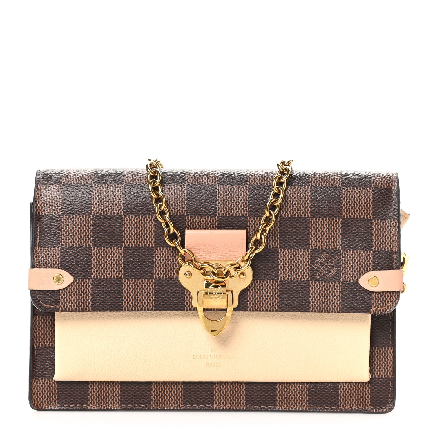 Damier Ebene Vavin Chain Wallet Creme