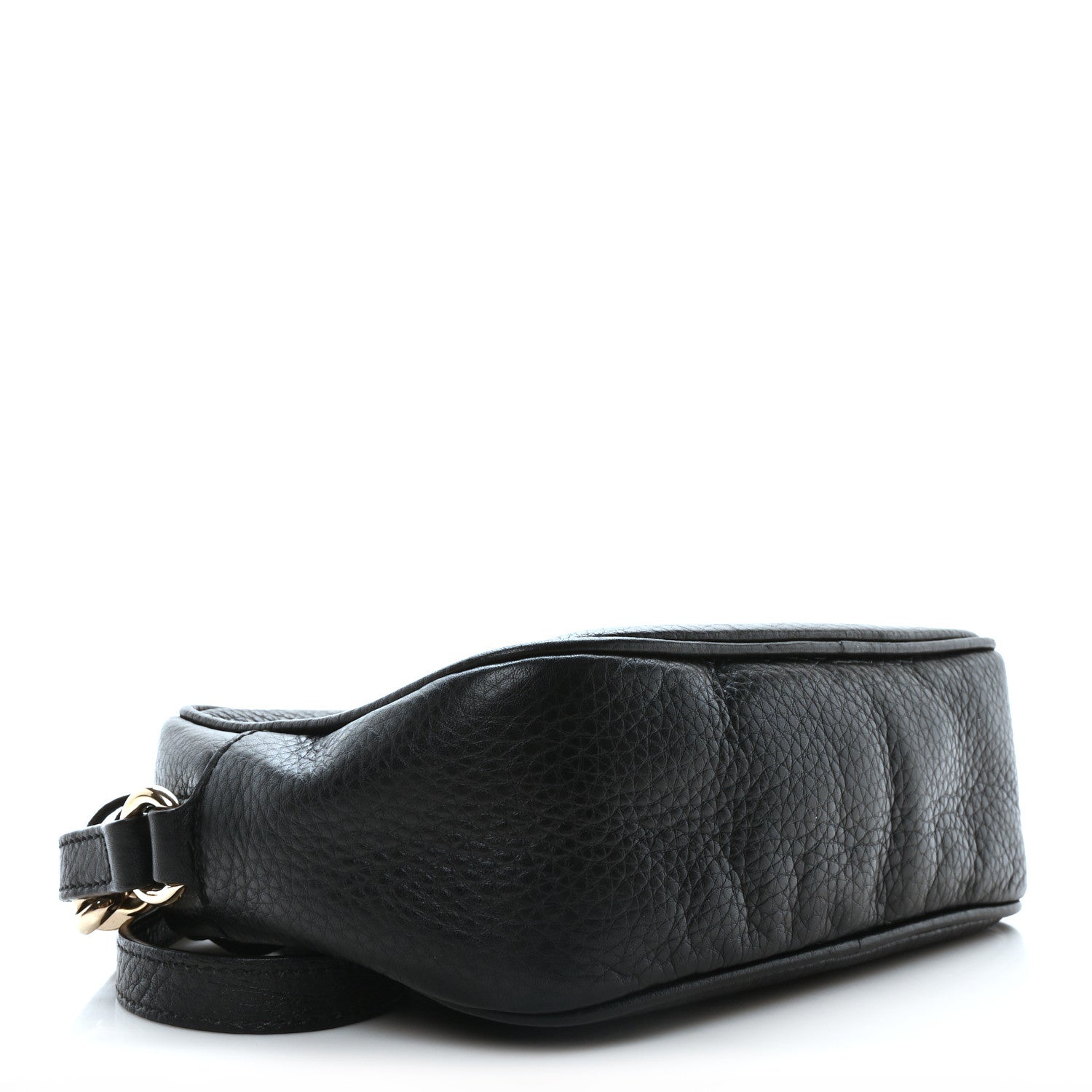 Pebbled Calfskin Small Soho Disco Bag Black