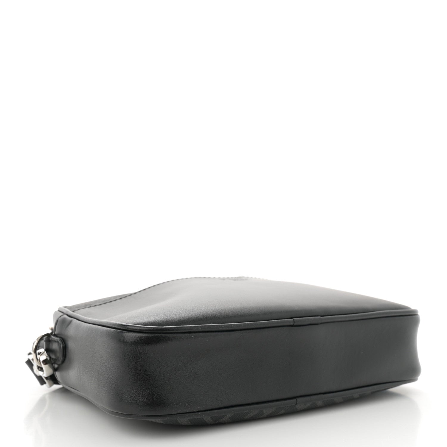 Shiny Glazed Fabric Vitello Cover FF 1974 Logo Medium Camera Case Black