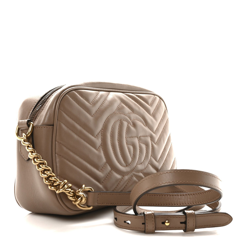 Calfskin Matelasse Small GG Marmont Chain Shoulder Bag Porcelain Rose