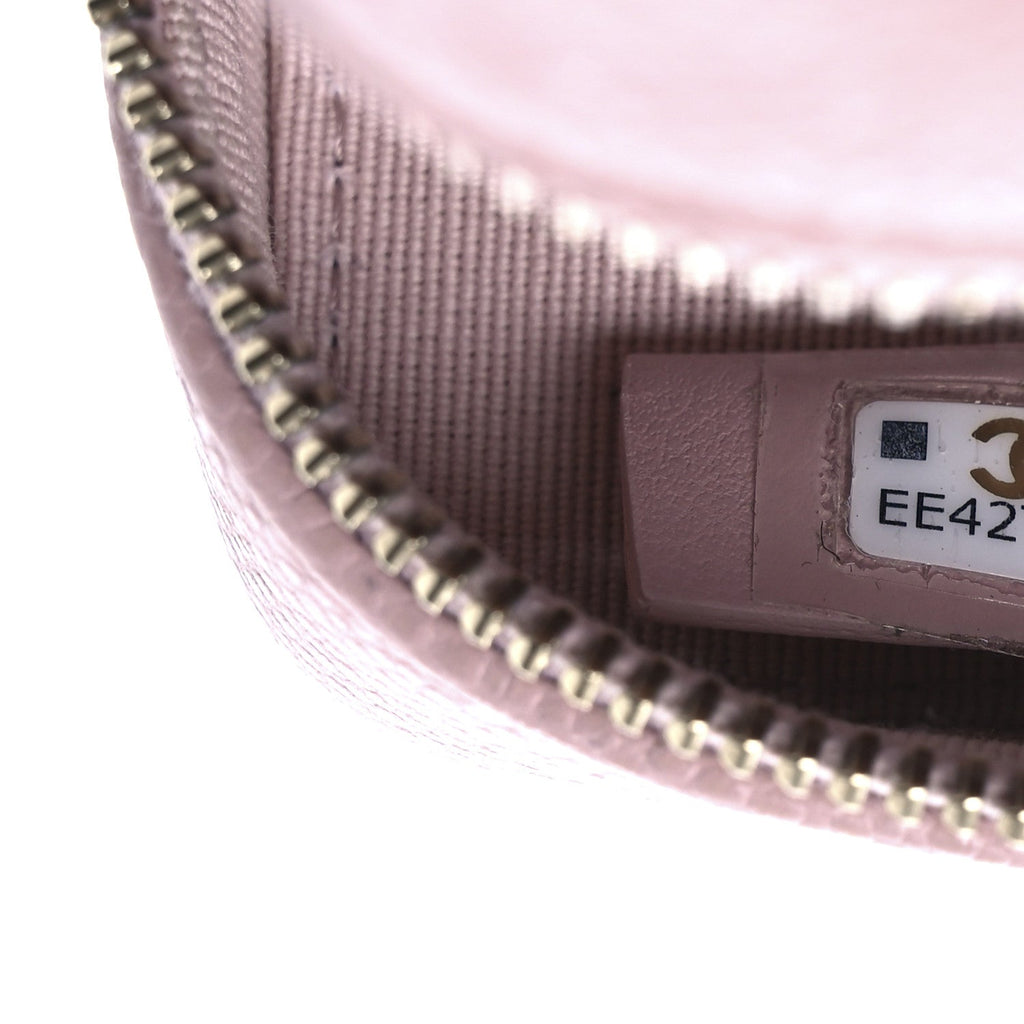 Caviar Quilted Clutch With Chain Light Pink