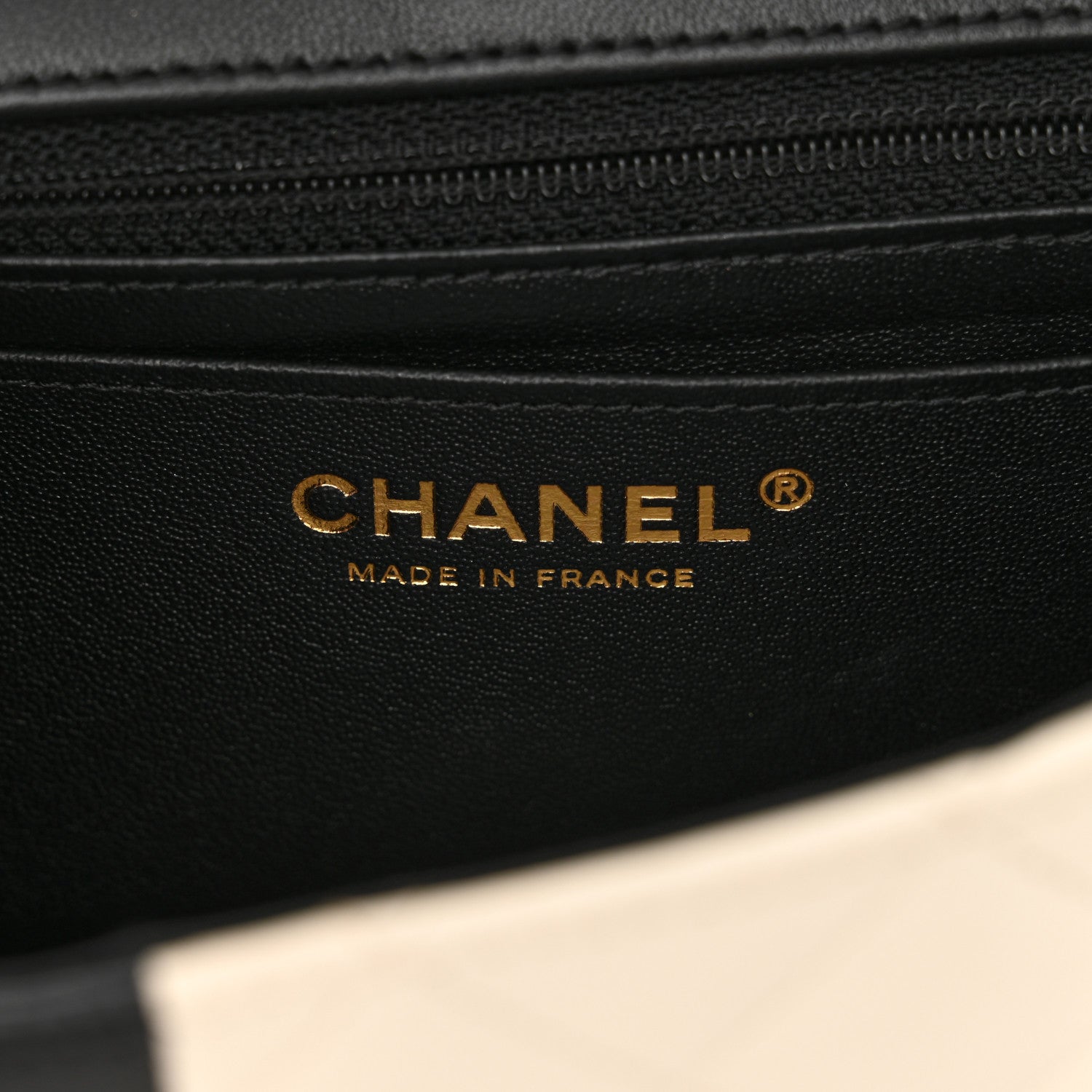 Lambskin Quilted Mini Rectangular Flap Black White