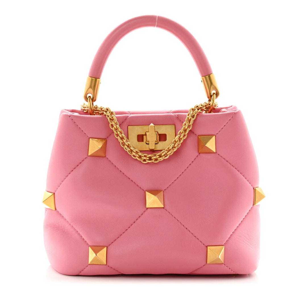 Nappa Small Roman Stud The Handle Bag Flamingo Pink
