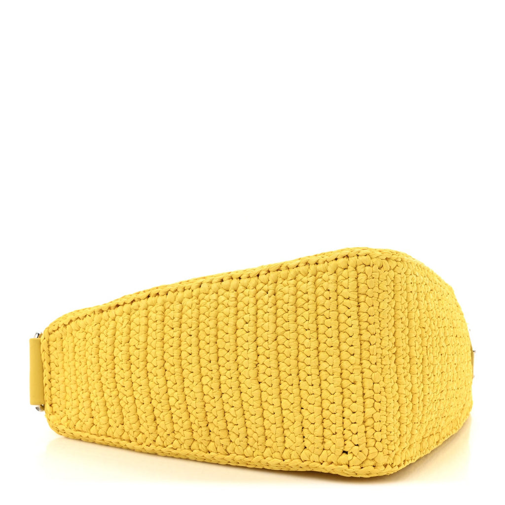 Yarn Raffia Effect Crochet Triangle Shoulder Bag Giallo