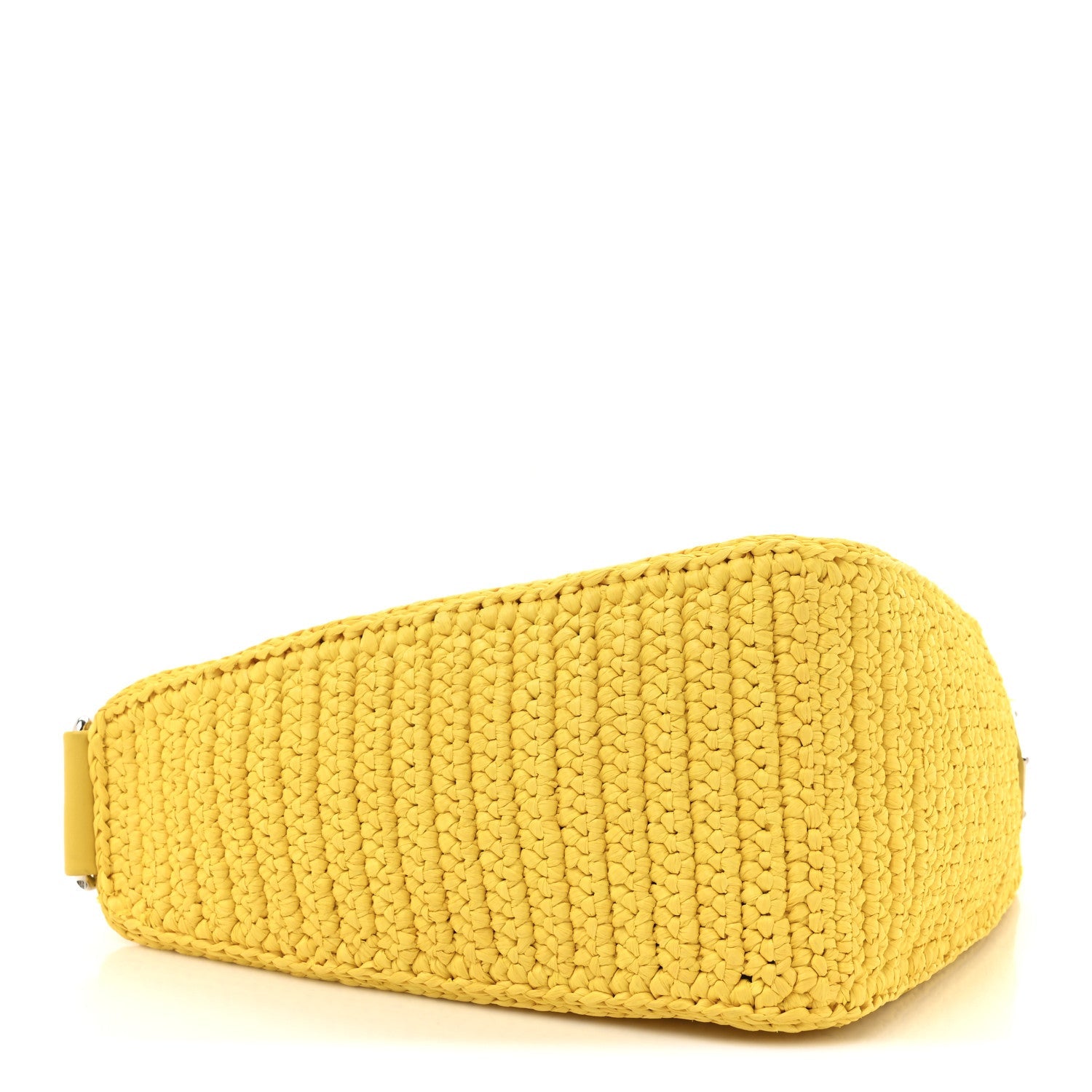 Yarn Raffia Effect Crochet Triangle Shoulder Bag Giallo