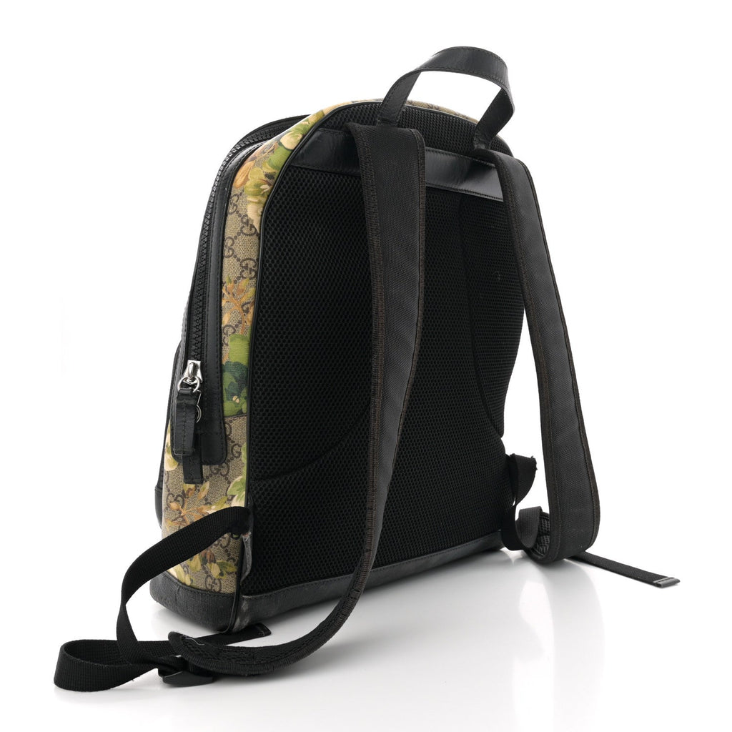 GG Supreme Monogram Blooms Medium Day Backpack Beige New Military Black