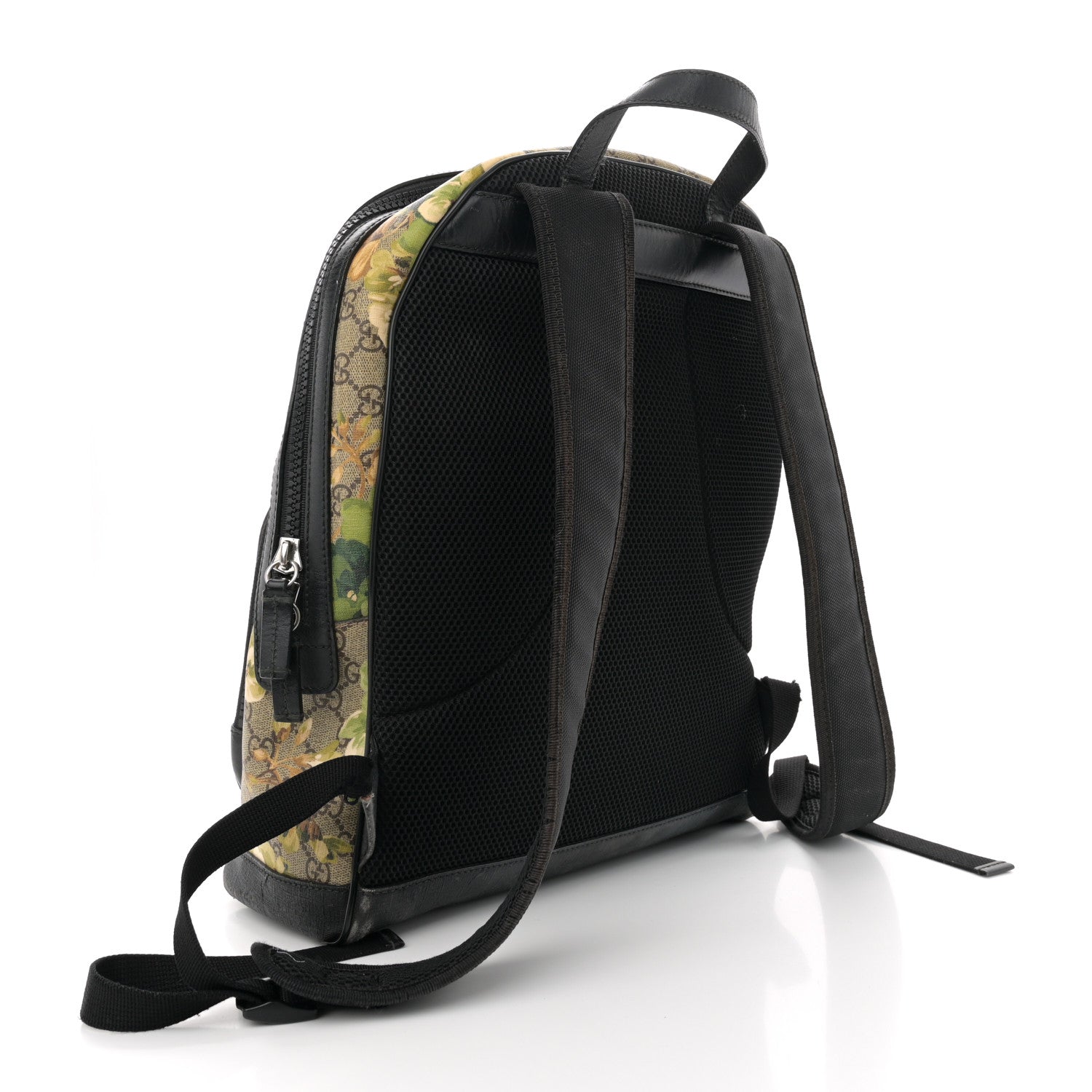 GG Supreme Monogram Blooms Medium Day Backpack Beige New Military Black
