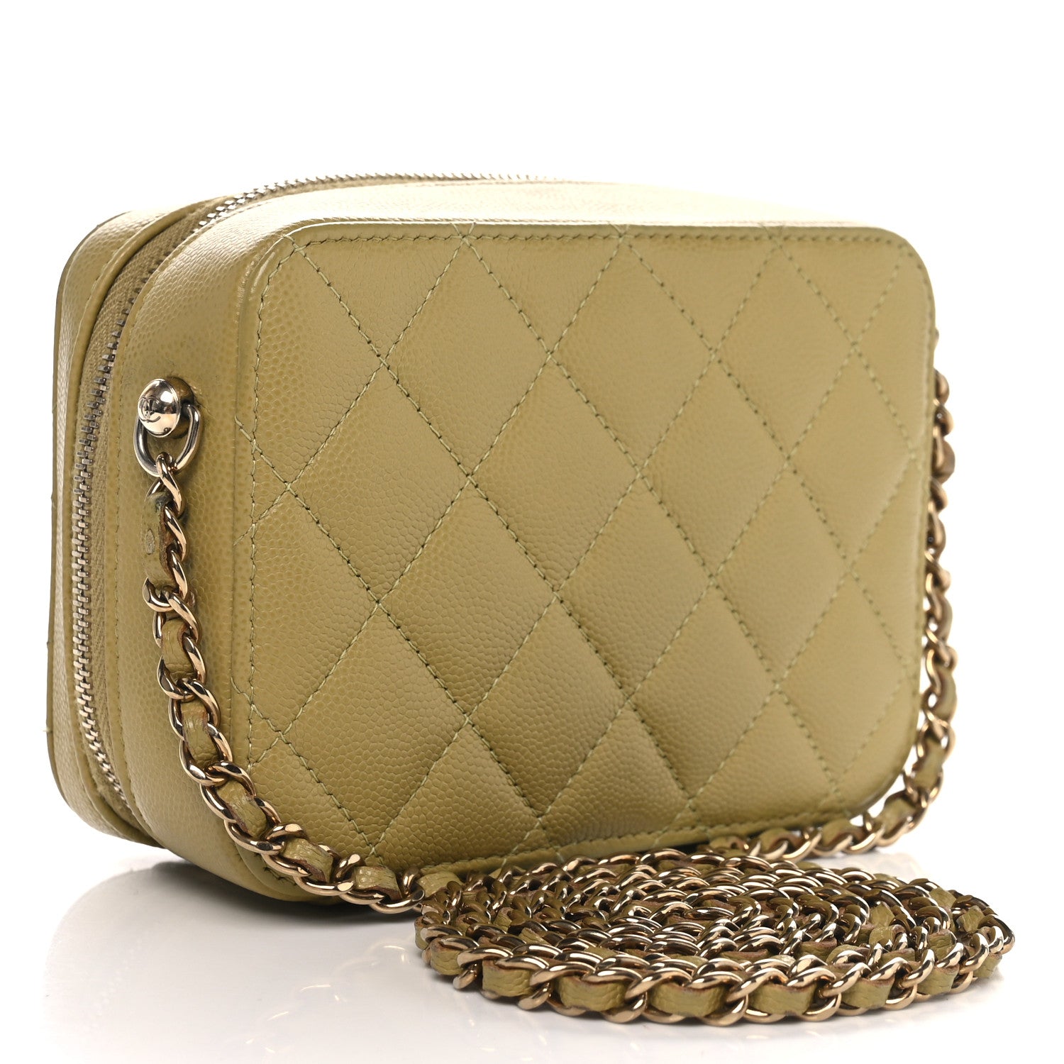 Caviar Quilted Camera Bag Green