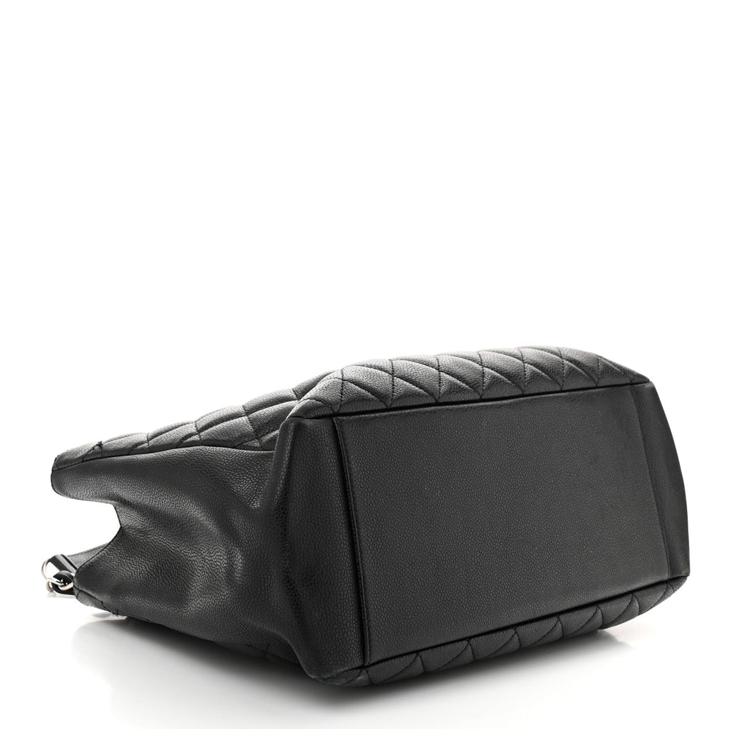 Caviar Quilted Grand Shopping Tote GST Black