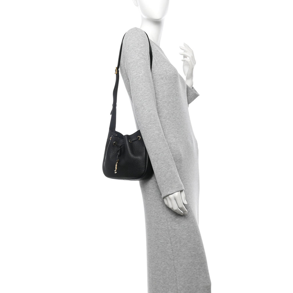 Grained Calfskin Paris VII Mini Flat Hobo Black