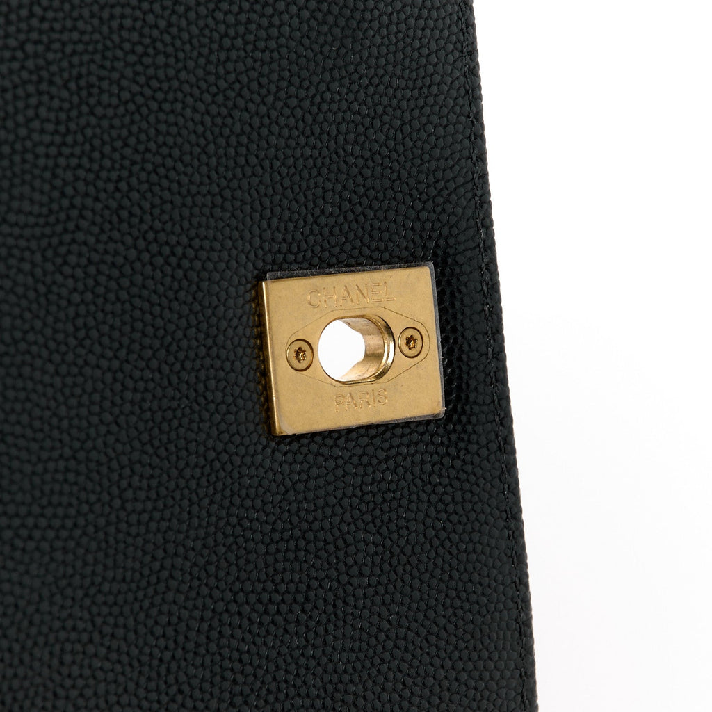 Caviar Quilted Small Coco Chain Handle Flap Black