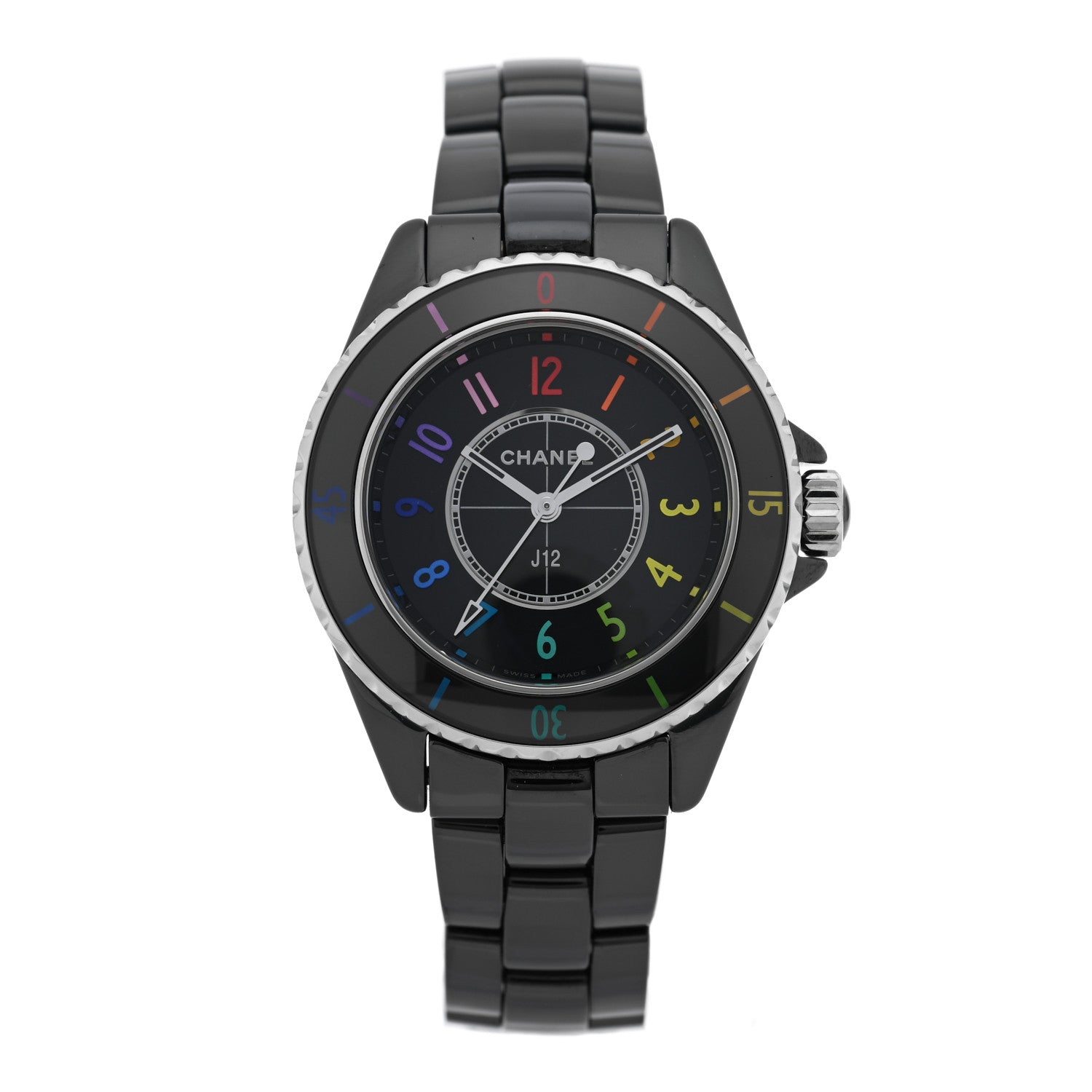 Stainless Steel Ceramic 33mm J12 Electro Quartz Watch Black
