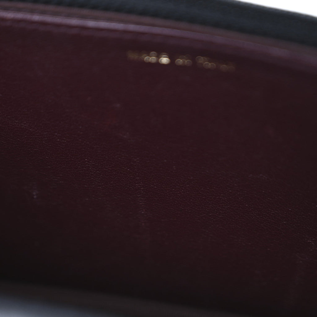 Sheepskin Quilted Mini Vintage Mademoiselle Wallet On Chain WOC Black