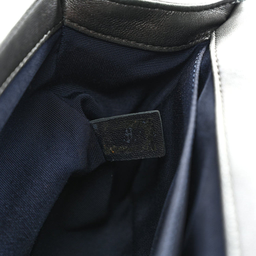 Lambskin Embossed Medium Boy Cube Flap Grey
