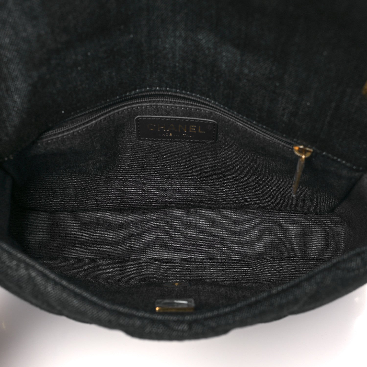Denim Quilted Medium Funky Town Flap Black