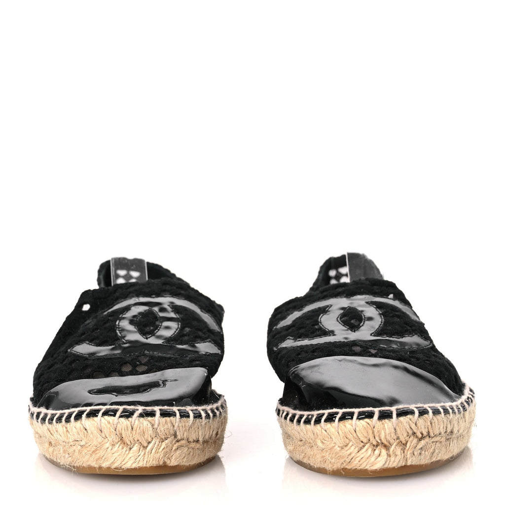 Lace Patent CC Espadrilles 40 Black