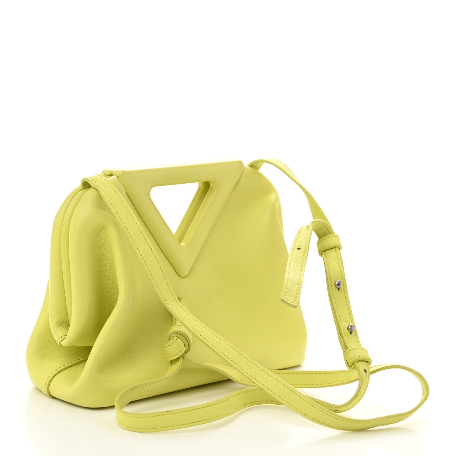 Calfskin Small The Point Triangle Bag Seagrass