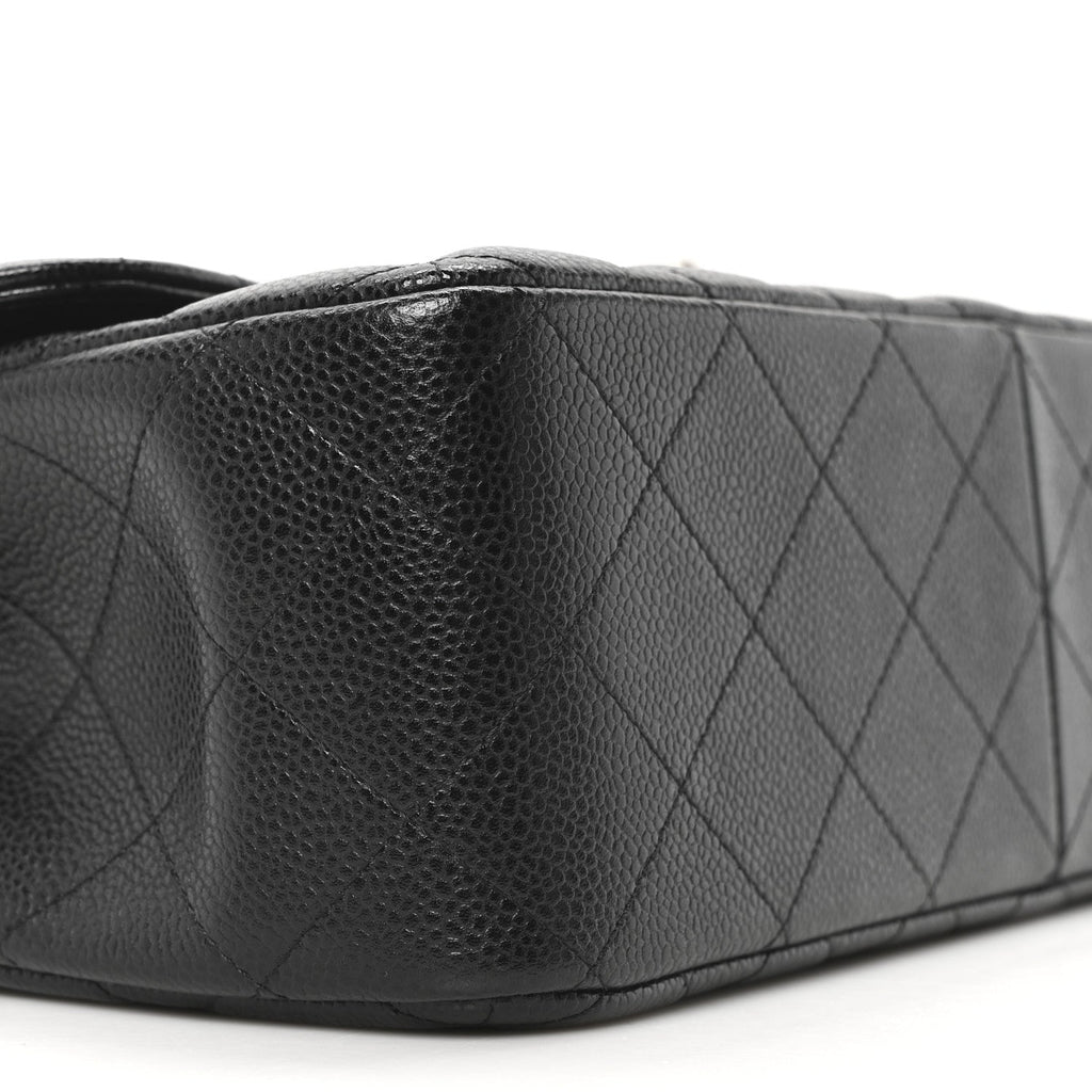 Caviar Quilted Jumbo Double Flap Black