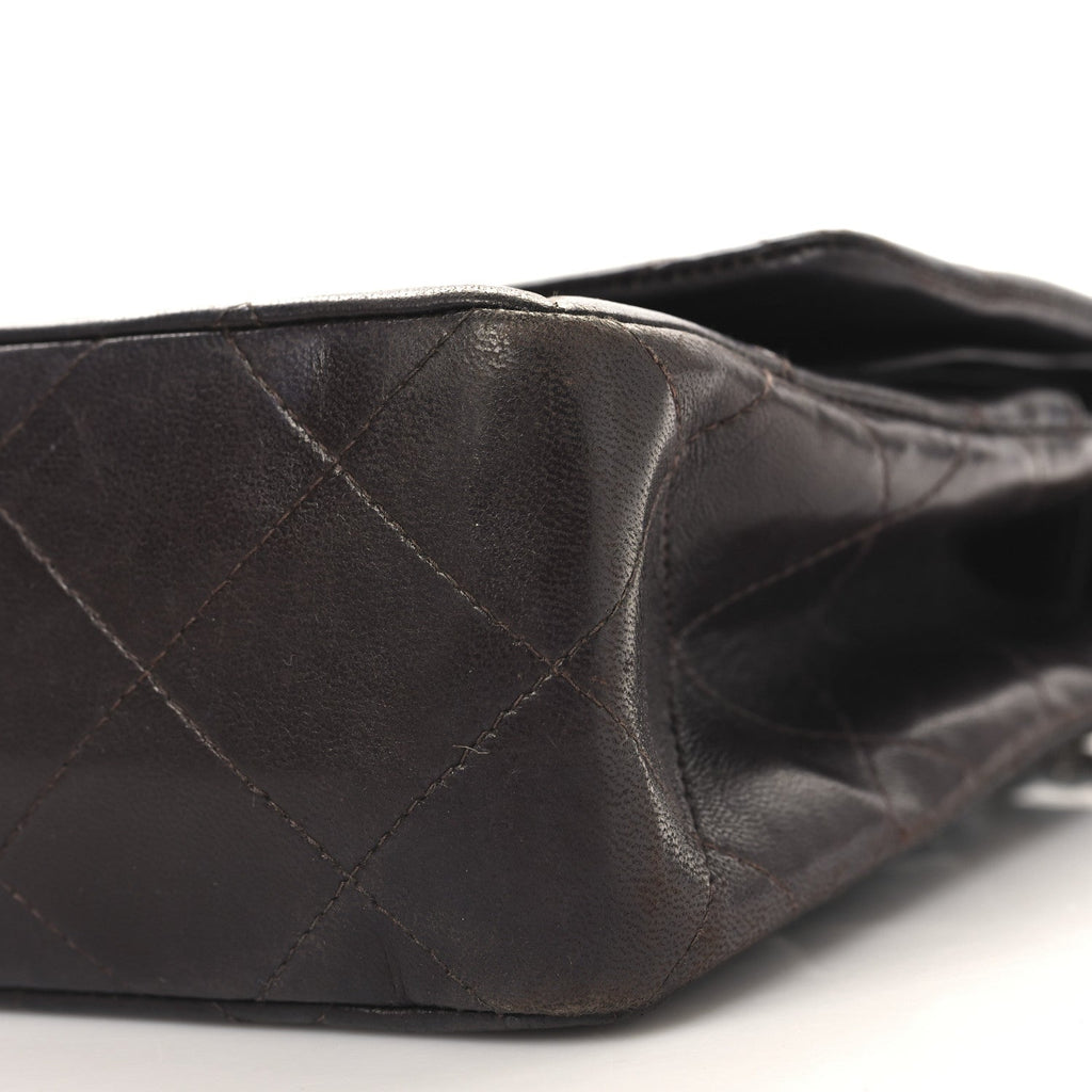 Lambskin Quilted Medium Double Flap Burgundy