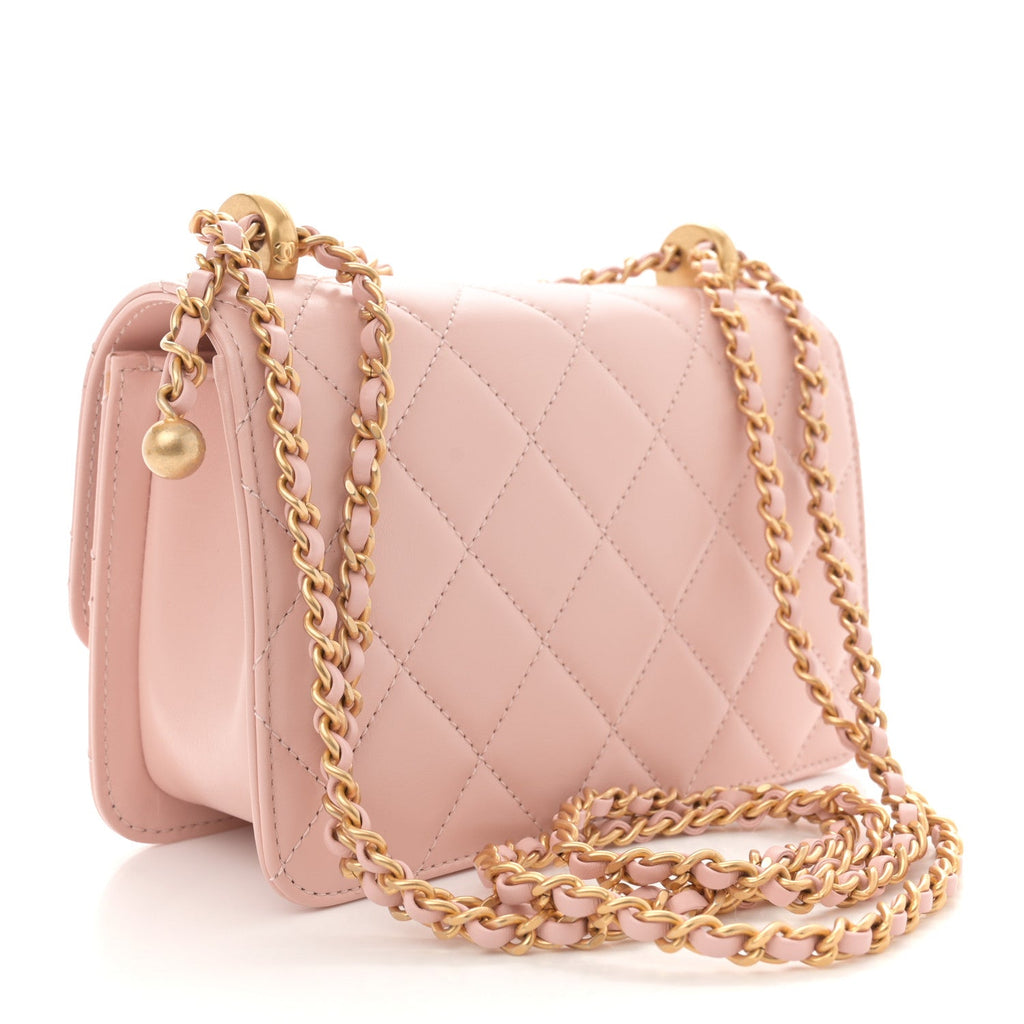 Calfskin Quilted Mini Perfect Fit Flap Light Pink