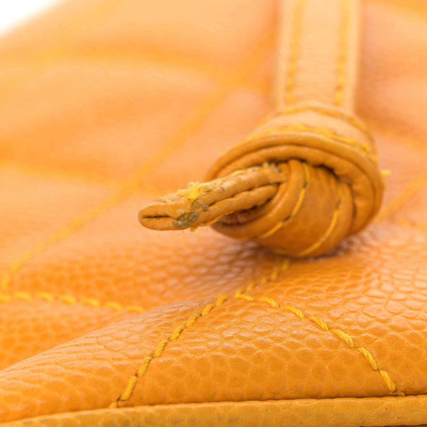 Caviar Quilted Drawstring Backpack Yellow