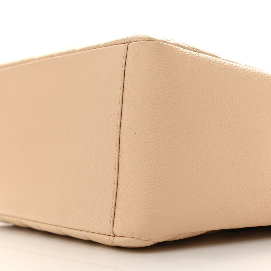 Caviar Quilted Grand Shopping Tote GST Beige