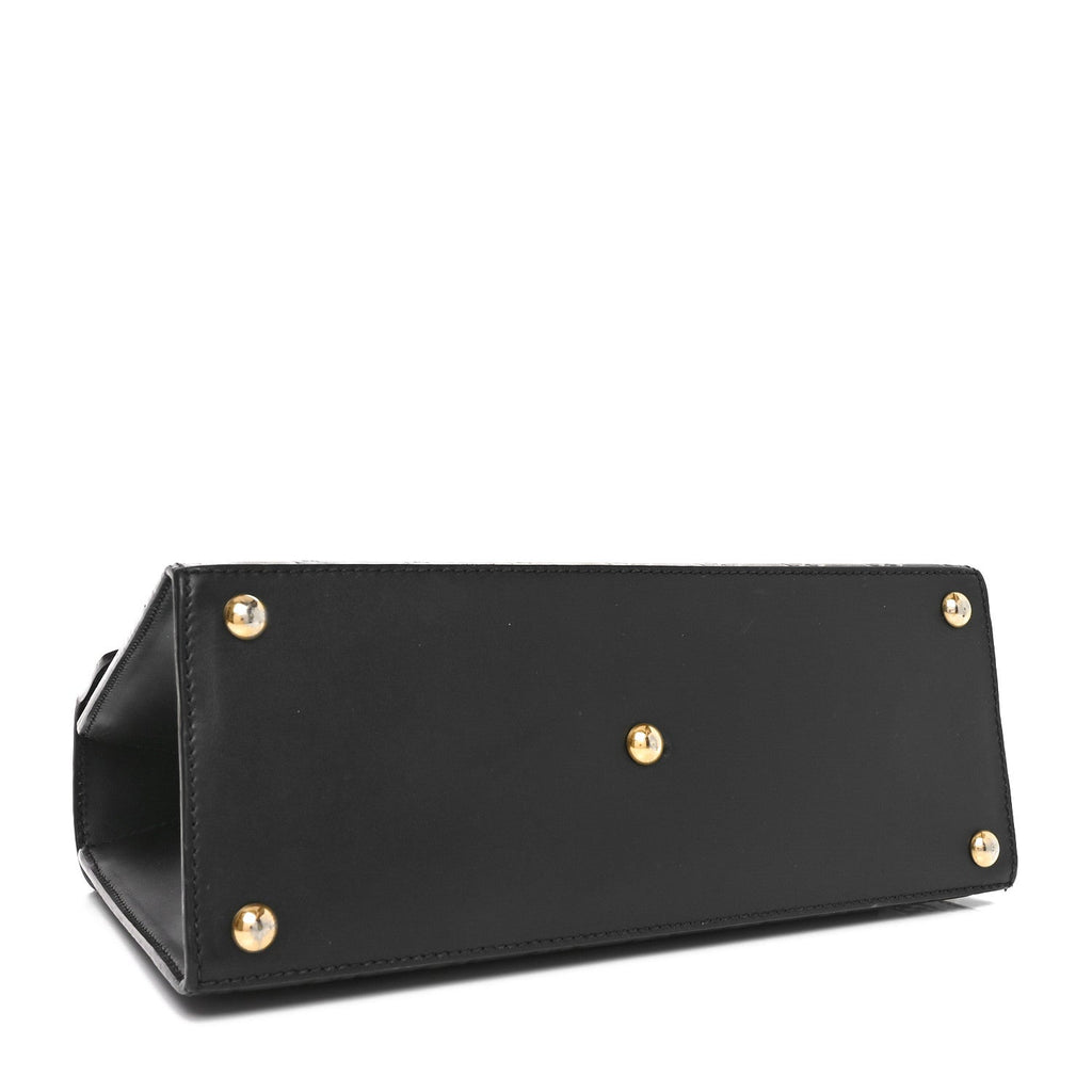 Guccissima Signature Small Padlock Top Handle Bag Black
