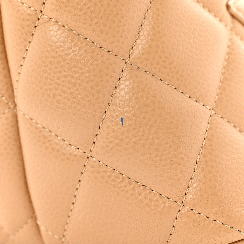 Caviar Quilted Medallion Tote Beige