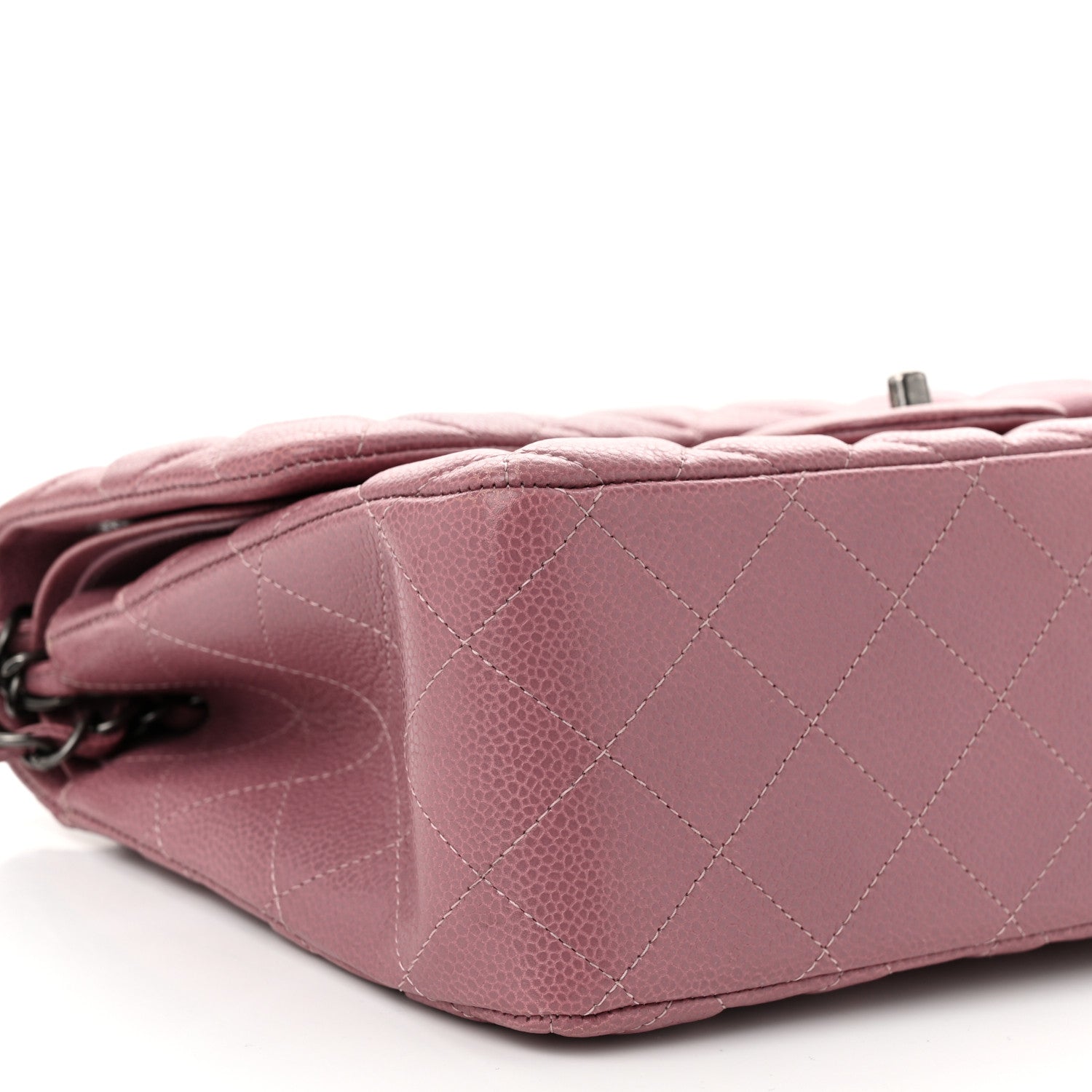 Caviar Quilted Jumbo Double Flap Light Purple