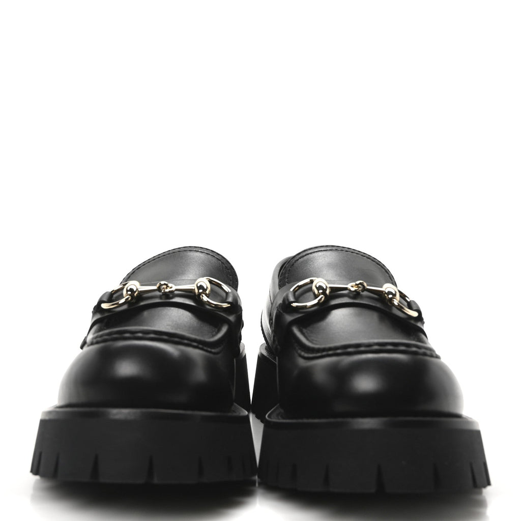 Real Betis Glamour Calfskin Horsebit Womens Mocassin Loafers 36.5 Black
