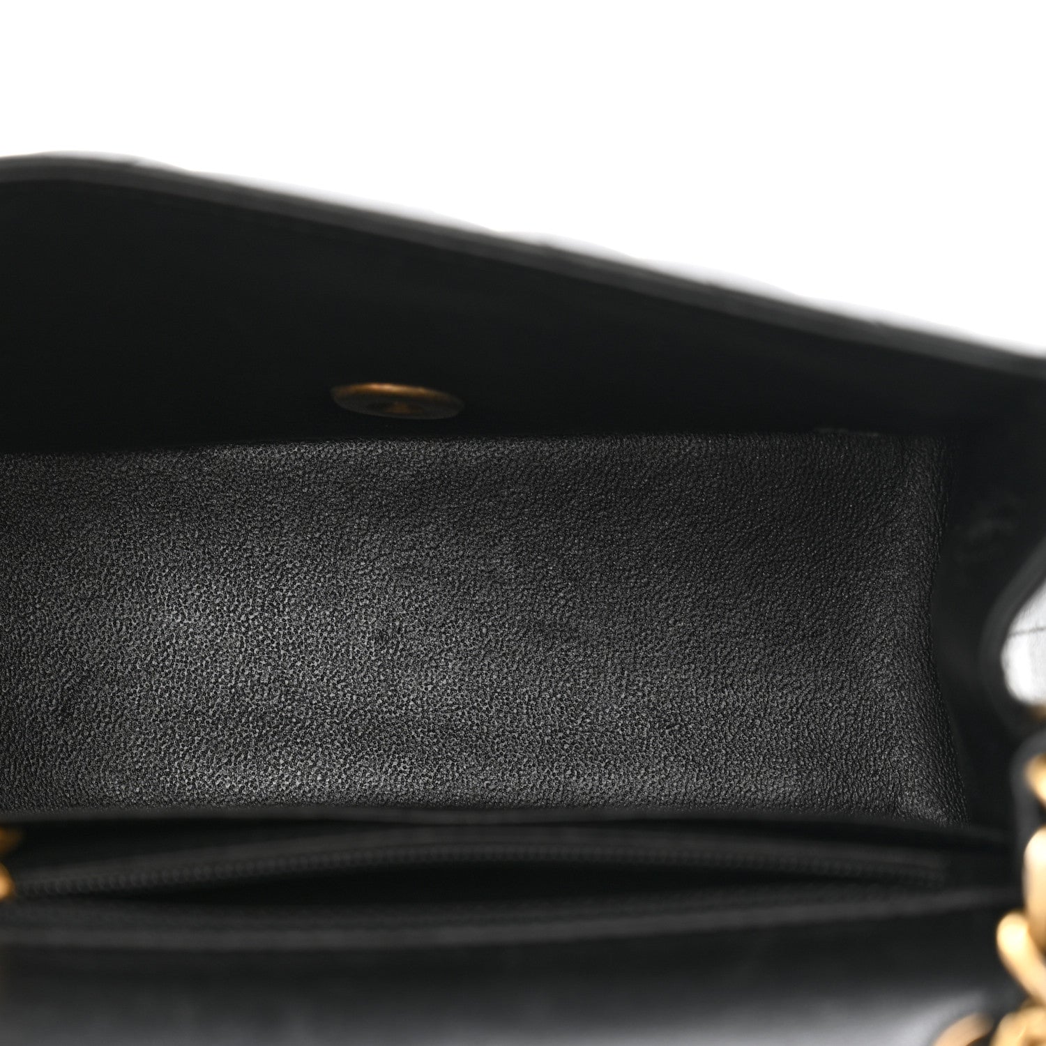 Lambskin Chevron Quilted Mini Square Flap Black