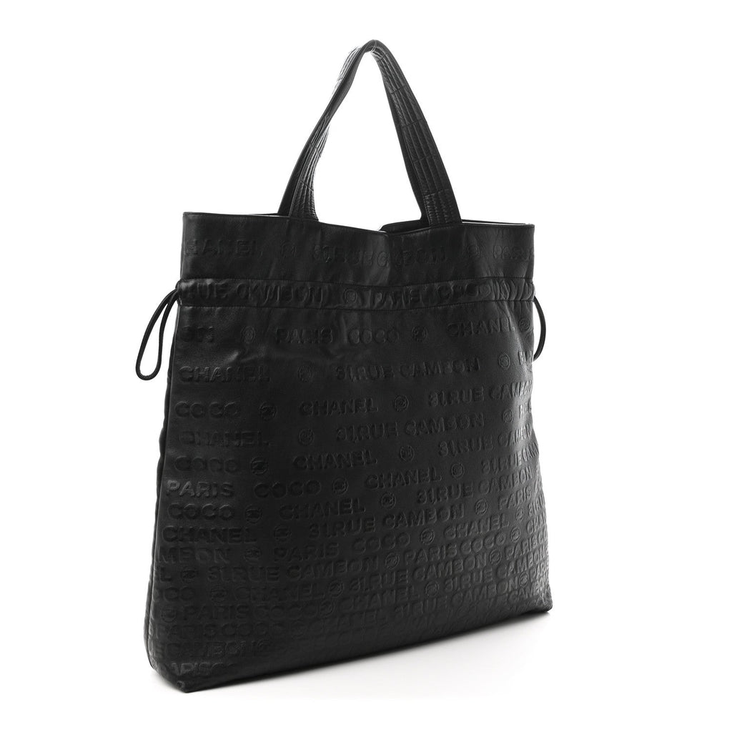 Calfskin Unlimited Drawstring Tote Black